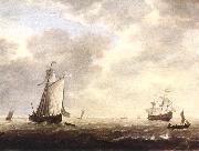 VLIEGER, Simon de A Dutch Man-of-war and Various Vessels in a Breeze r USA oil painting reproduction